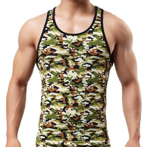 New Mens Gym Vest Bodybuilding Muscle Camouflage Stringer Tank Top Fitness Singlet Tops