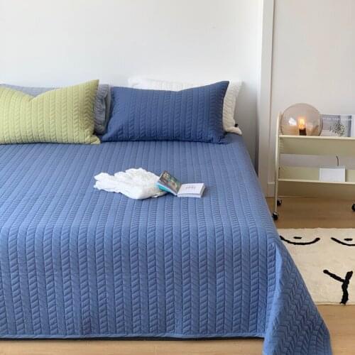 Pure Cotton All Cotton Single Piece Bedspread Washed Cotton Quilting New Simple Summer Bed Sheets Cover Three-Piece Set Four