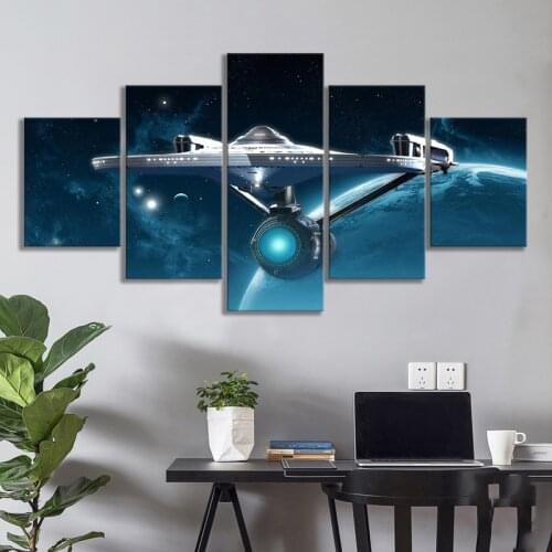 5Pcs Star Trek Movie Outer Spaceship Wall Art Canvas Posters Pictures Paintings Home Decor Accessories Living Room Decoration