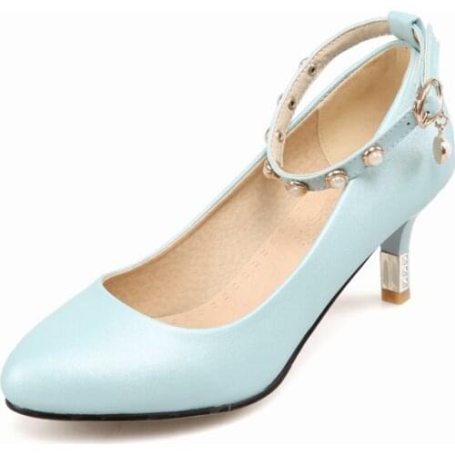 Big Size Simple and fashionable pearl stiletto shoes ladies high heels women shoes woman pumps