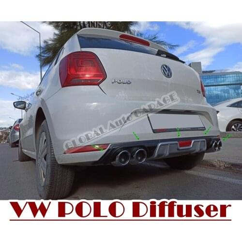For Volkswagen Polo Diffuser 2009 2010 2011 2012 2013 2014 2015 2016 2017 Extension Rear Bumper Attachment Car Styling Auto