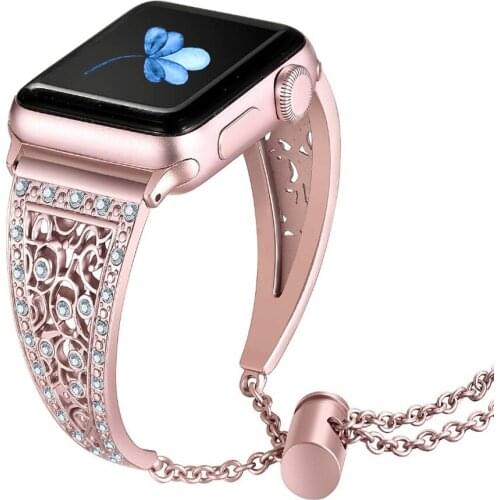 Luxury Diamond Rhinestone Watch Band For Apple Watch Band Replacement Strap Bracelet Wristband for iwatch Women Lady 38mm 40mm