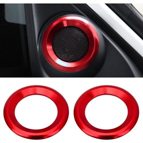 Senzeal 2PCS Aluminum Alloy Loudspeaker Rings Car Door Audio Speaker Trims for 2016 2017 2018 2019 2020 10th Gen Honda Civic