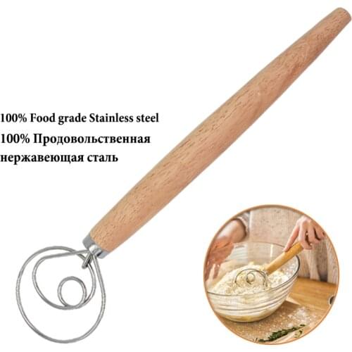 Stainless Steel Danish Dough Whisk Blender Cake Bread Pastry Dough Mixer Stick Egg Beater Tools Baking Pastry Blender