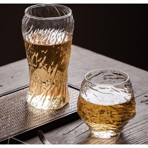Japanese hammer beer glass cup upset heat-resistant contracted the household juice cup tea cup glass office