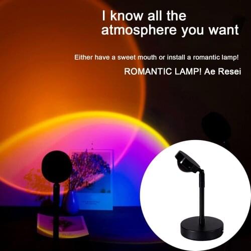 Sunset Lamp Projector Rainbow Floor Led Night Light Home Coffe Shop Photograph Background Wall Decoration Sunset Projection Lamp