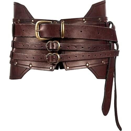 Middle Ages Vintage Wide Belt Men Knight Armors Medieval Viking Pirate Costume For Adult Cosplay Women Fancy Props Accessories