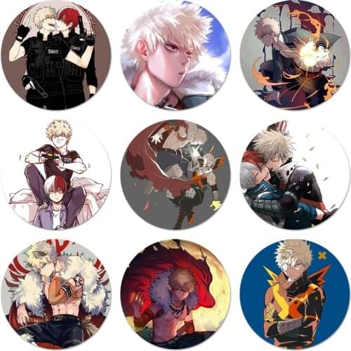 58mm Boku no Hero Academia Icons Pins Badge Decoration Brooches Metal Badges For Clothes Backpack Decoration