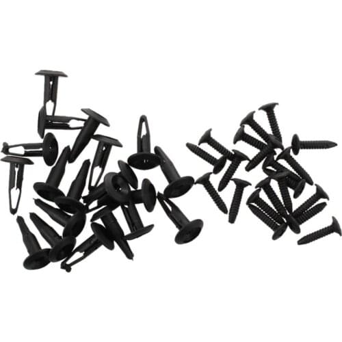 20 Pcs 6mm Hole Plastic Rivet Trim Panel Retainer Fastener Clips Black