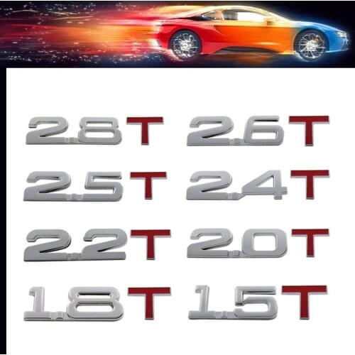 3D Premium 1.5T 1.8T 2.0T 2.2T 2.4T 2.5T 2.6T 2.8T 3.0T Logo for car Engine Hood Fender trunk Bonnet Decal Emblem Badge Sticker