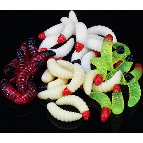 50Pcs Artificial Lure Worm Shape Lifelike PVC Eco-friendly Soft Fish Lure for Freshwater Fishing Lures