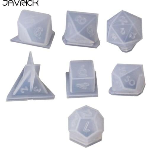 7 Shapes Dice Fillet Square Triangle Dice Mold Crystal Epoxy Resin Mold Kit Dice Digital Game Silicone Mould Art Craft