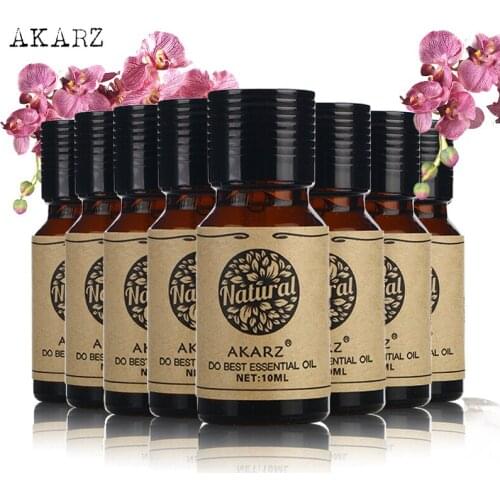 AKARZ Value Sets Skin Care Tea Tree Citronella Musk Oregano Jasmine Eucalyptus Rose Cherry Blossom Essential Oils 10ml*8