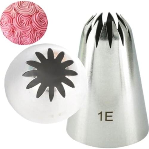 1PCS Large Icing Piping Nozzles For Decorating Cake Baking Cookie Cupcake Piping Nozzle Stainless Steel Pastry Tips #1E