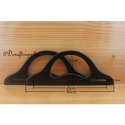 Wooden handles Purse handles handbag handle a pair black 11 1/2 inch M40