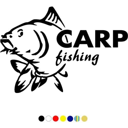 CS-1325#20*13.5cm Carp fishing funny waterproof car sticker vinyl decal silver/black for auto car stickers styling