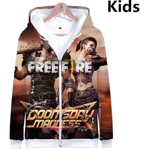 3 To 14 Years Shooting Game Free Fire 3d Print Clothing Children Kids Boys Girls Hoodies Sweatshirt Outerwear Hoodie Sweatshirts