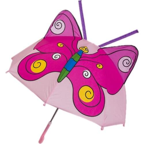 Children Umbrella Boys Girls Cartoon With Animal Ears Umbrella Custom Princess Long Handle Safe Light Portable Umbrella