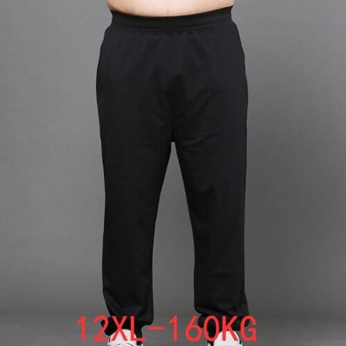 Mens big pants 160KG plus size 11XL 12XL loose stretch large size 6XL 7XL 8XL 9XL 10XL spring casual pants black 50 52 54 56 58