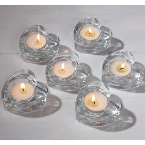 Glass heart shape candle holder tea light holders wedding party bridal shower decorations anniversary engagement favors gift