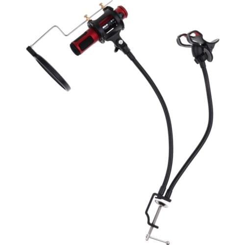 Flexible Condenser Microphone Sound Studio Double Shock Mount Clip for Home