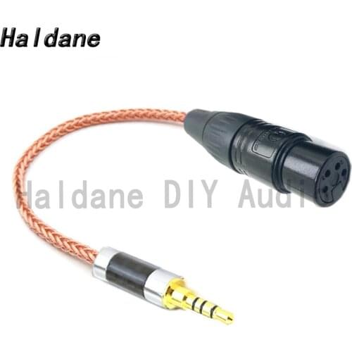 Haldane 3.5mm TRRS Balanced Male to 4pin XLR Balanced Female OCC Single Crystal Copper Audio Adapter Cable 3.5 to XLR Connector