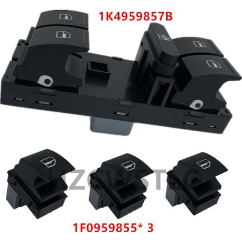 New For VW Jetta Golf MK5 MK6 Passat B6 B7 CC Touran Tiguan Golf Plus Seat Electric Power Master Window Switch Button 1K4959857B