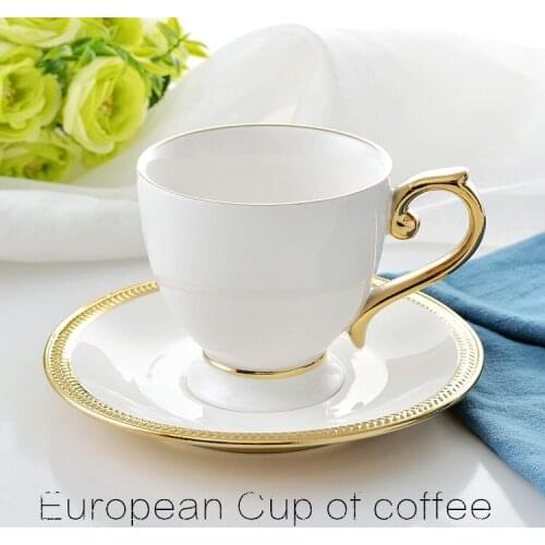 Gold wheat ear Coffee Cup European style palace ceramic coffee cup plate electroplate cup plate Hotel Club coffee cup plate