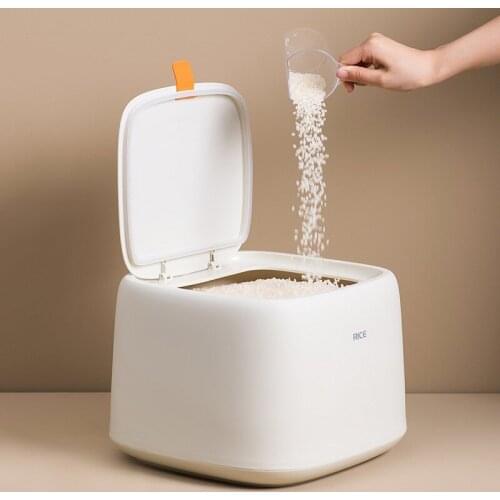 10Kg Kitchen Rice Storage Box Rice Cereal Dispenser Bucket Plastic Sealed Insect-Proof Moisture-proof Food Storage Container