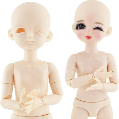28cm Sleeping BJD Dolls Without Makeup 1/6 OB Dolls with Mini Bald Head Naked Body DIY 22 Movable Joints Dolls Toys For Children