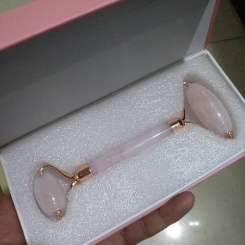 Double Head Massager for Face Rose Quartz Rollers Crystal Stone Anti Cellulite Wrinkle Jade Facial Massage Roller Dropshipping