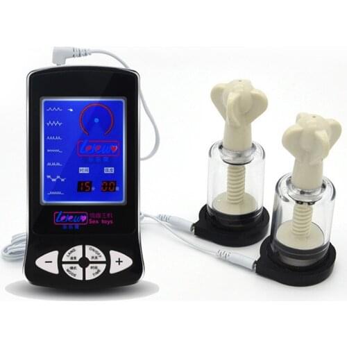 Medical Themed Electric Shock Nipple Sucker Clip Breast Enlargement Pump BDSM Bondage Stimulation Massager Erotic Toys For Woman