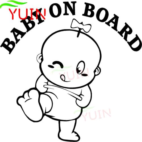 BABY ON BOARD (girl) Cute Car Decals Creative Window Decoration PVC Waterproof Sunscreen Stickers Can Be Customized Color