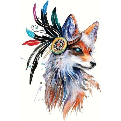 Cute Wolf Feather Decoration Patches For Clothing Easy Printing Appliques By Heat Transfer Stickers