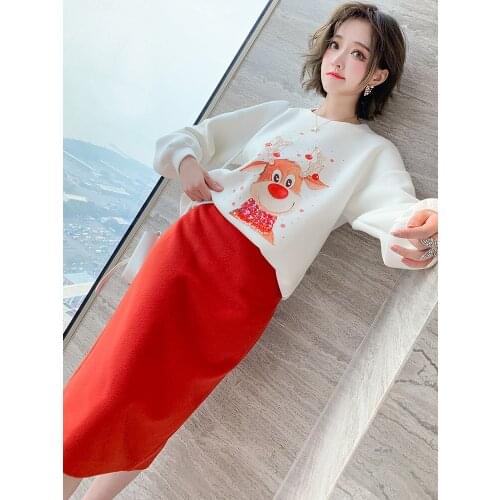 Fashion round neck cute cartoon printing pin bead sequin space cotton sweater womens wear 2021 Spring new High Top Quality