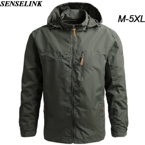 Men 2021 Outdoor Soft Shell Army Green Jacket Casual Loose Windproof Waterproof Sports Jacket Autumn Winter Plus Size Men Jacket