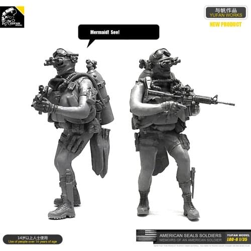 1/35 Resin model kits Figure U.s. Seal Soldier self-assebmbled Loo-06
