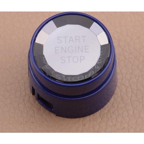 New Glossy Blue Car Ignition Engine Start Stop Switch Button Cover Decoration Fit for BMW 1 2 3 4 5 6 Series X1 X3 X4 X5 X6 G20