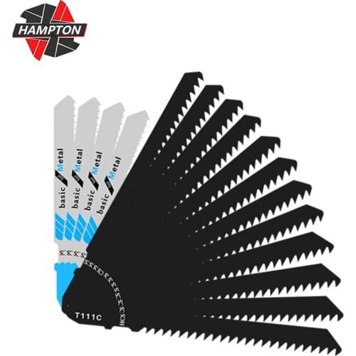 HAMPTON Jig Saw Blade 20pcs T144D/T244D/T118A/T111C T-Shank Jigsaw Blade for Wood Cutting Tool HCS Steel Saw Blade