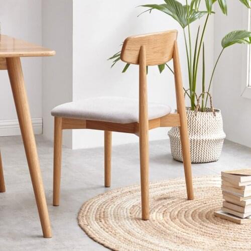 Zq Solid Wood Dining Chair Simple Modern Soft Bag Leisure Chair Nordic Restaurant Single Seat Chair