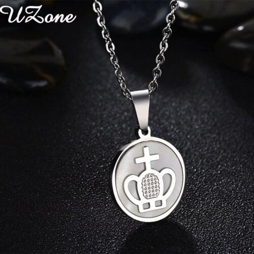 UZone Fashion Punk Crown Chocker Pendant Stainless Steel Statement Necklace For Women Fashion Party Jewelry