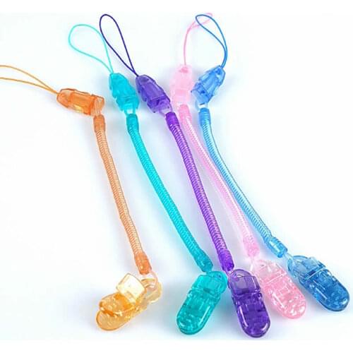Plastic Pacifier Newborn Baby Spring Rope Plastic Pacifier Clip Stretchable Pacifier Chain Fashion Fork TPU