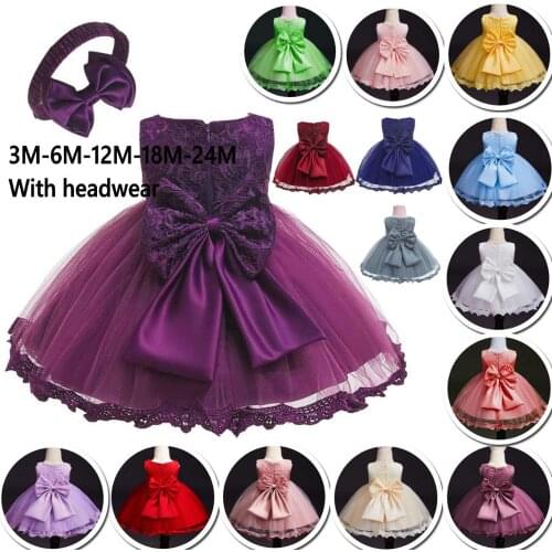 Baby Girls Flower Dress Party Princess Dress Children Kids Clothes Christmas Baby Girl Clothes Baptism Dress Newborn Dress