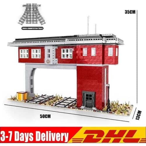 MOULD KING 12008 Train Parts the Railroad Crossing Model Assemble Buidling Blocks City Bricks Toys Kids Birthday Gift