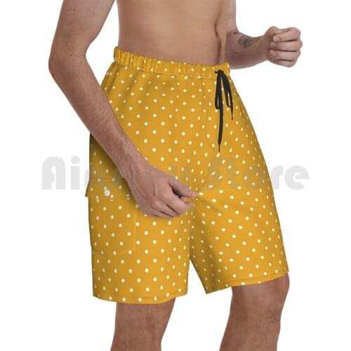 Dotted Mustard Beach Shorts Men Beach Pants Swim Trunks Decorative Bedroom Living Wall Wall Framed Art Cases Phone
