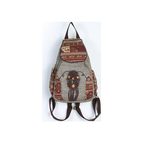 New Appliques Multi-use Women Canvas Backpack!National Lady Zipper&Hasp Backracks Versatile Organization Appliques backpack