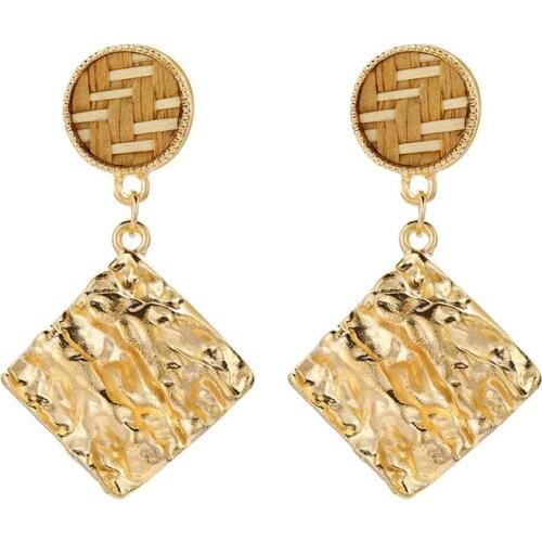 MISANANRYNE Fashion Geometric Drop Earrings For Women Boho Dangle Earring Round Square Pendant Vintage Wedding Jewelry 2020