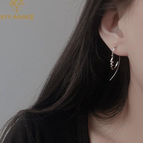 XIYANIKE 925 Sterling Silver New Abstract Line Face Contour Earrings Trend Simple Temperament Handmde Ear Jewelry Couple Gift