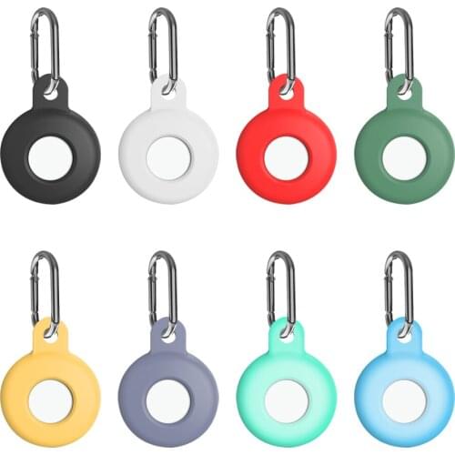 Silicone Locator Tracker Cover for Apple Airtags with Keychain Protective Case Smart Wearable Device Accessories