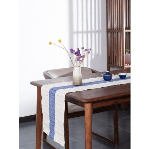 Japanese style handmade tea table runner Zen chest of drawers table runner pastoral style coffee tablecloth customization